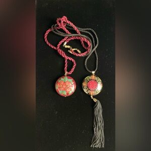 Cloisonné Pendants Set w Cords